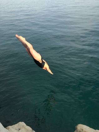 Cliff Diving into the Adriatic, Joe's Beach - Split, Croatia